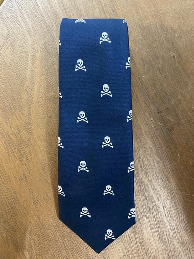 Corbata Calavera Azul blanco