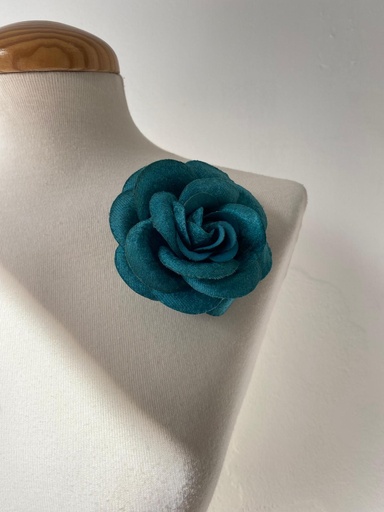 [SN53485AZP] Broche Flor Azul Petróleo